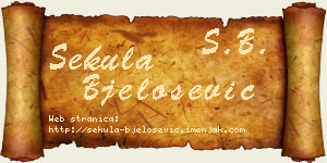 Sekula Bjelošević vizit kartica